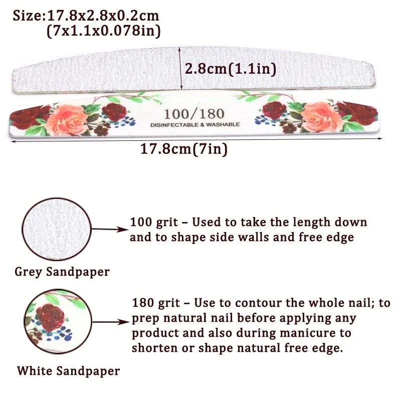 50pcs Professionals Nail File Disposable Rose Wood Thin Nail Equipment Accessories Buffer Files Manicure Tools Salon Wholesale