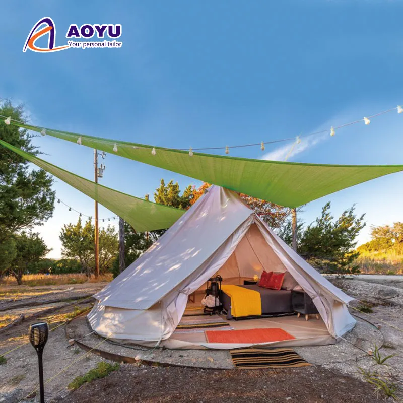 

Single Layer Luxury Mongolian Yurt PVC & Oxford Fabric Bell Tent Big Camping Cotton Canvas With Luxury Touch
