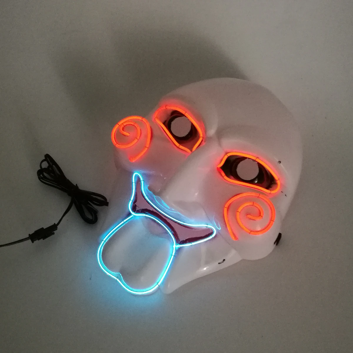 

New Design Halloween Horror Full Face Mask Men Women Decorative Headgear LED Luminou Flashing Night Mask