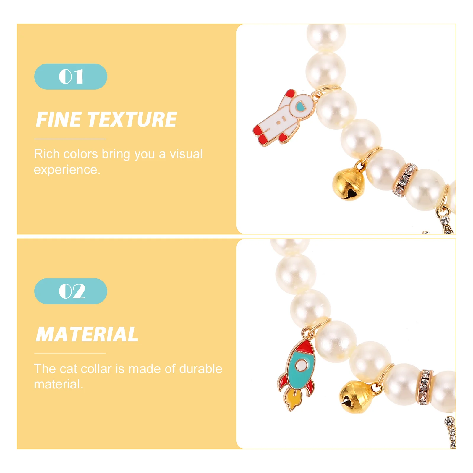 

Pearl Necklace Puppy Collar Kitten Accessories Cat Cute Charms Manual Collars Pet Adjustable