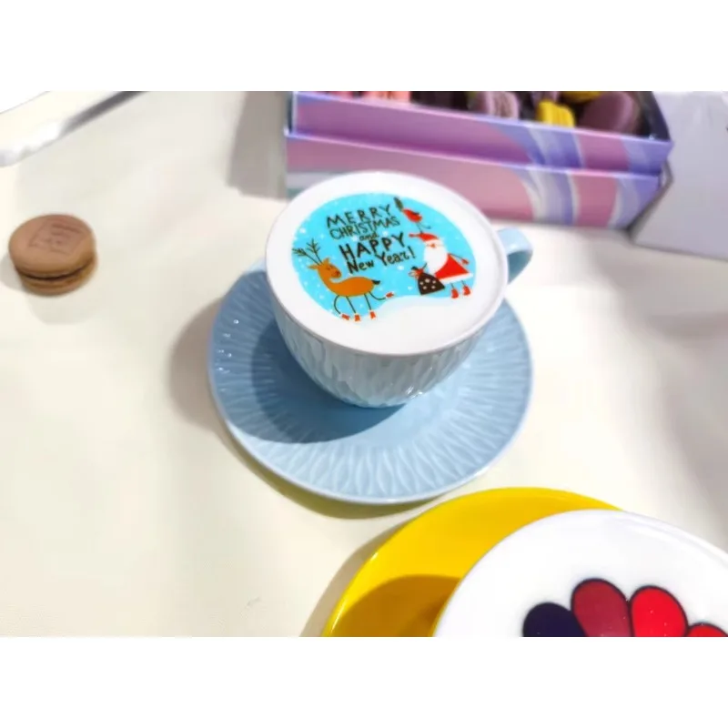 ماكينة طباعة طعام القهوة الأوتوماتيكية STLF JW - حبر صالح للأكل فليكس/شاشة تعمل باللمس لصور السيلفي الفنية ثلاثية الأبعاد البسكويت/المشروبات #5