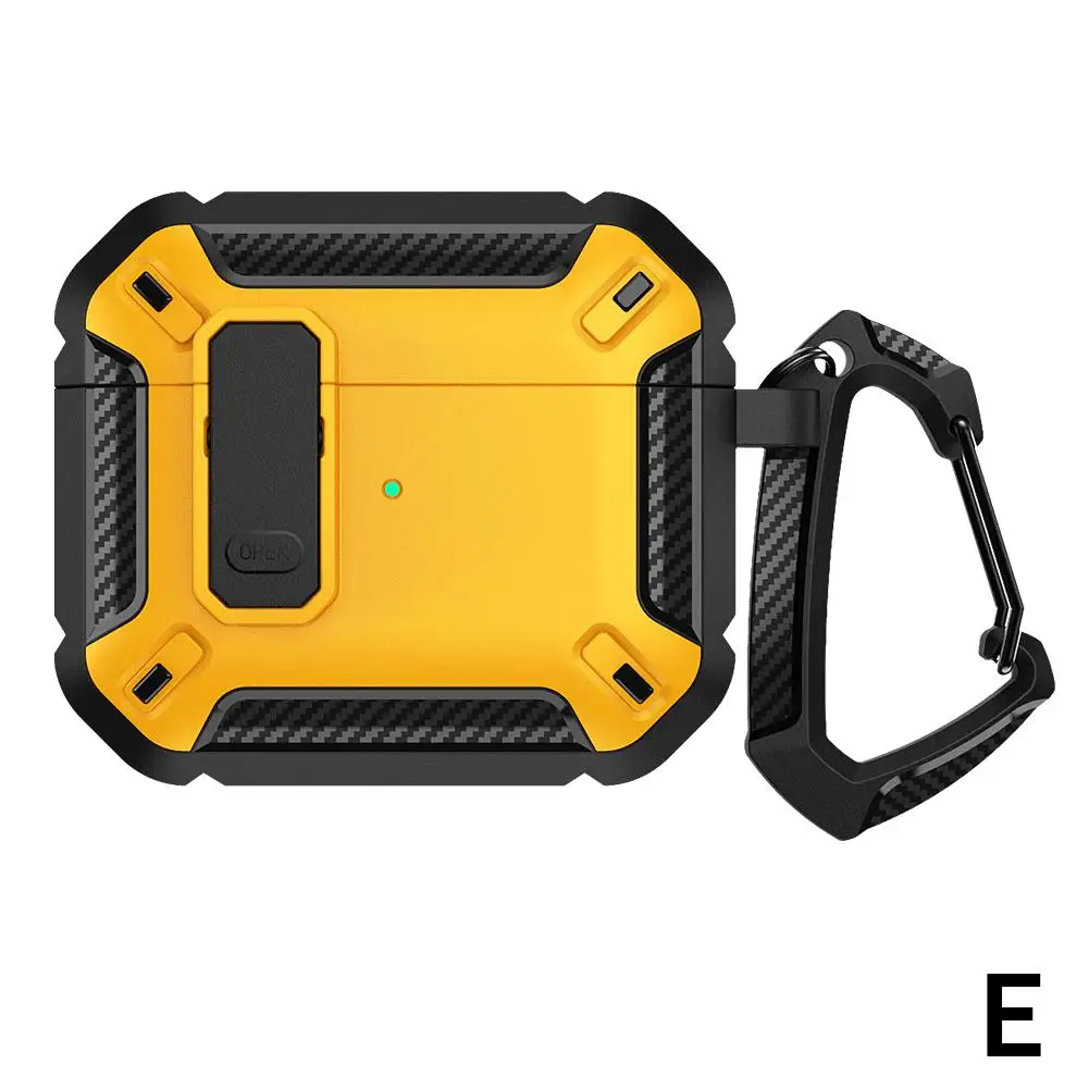 TPU Armored Earphone Protective Case For AirPods 4 Waterproof /anti Drop Earphone Protective Shell With Hook G7I7