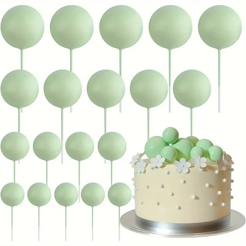 20 Stuks Cake Goud Zilver Bal Gelukkige Verjaardag Cake Topper DIY Cupcake Vlag Bruiloft Kerst Bal Decor Baby Verjaardag Decoratie