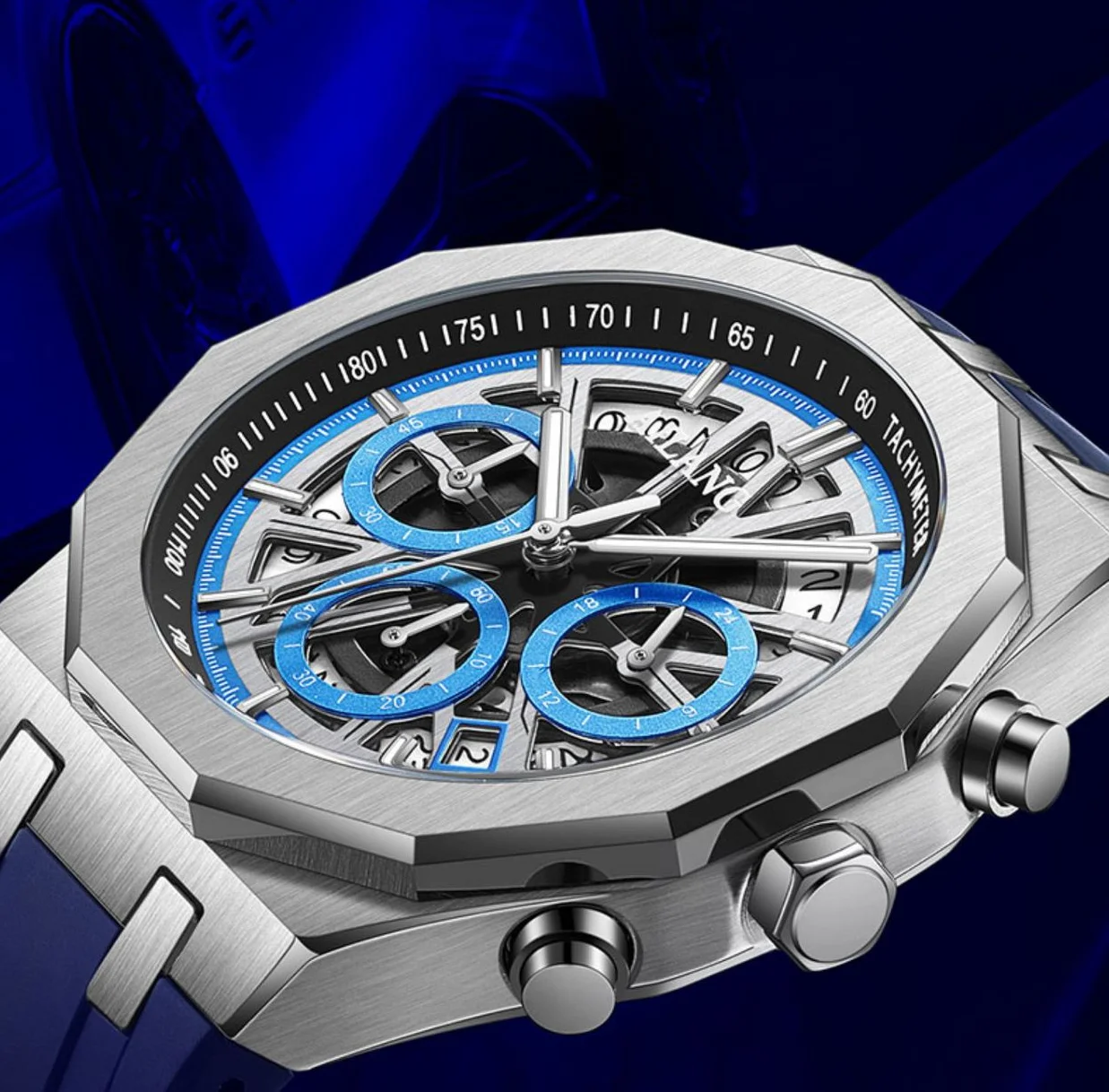 

AILANG Brand 8087 Men Watch Original Quartz Watch Multifunctional Chronograph Watch For Man Waterproof Luminous Moon Phase Watch