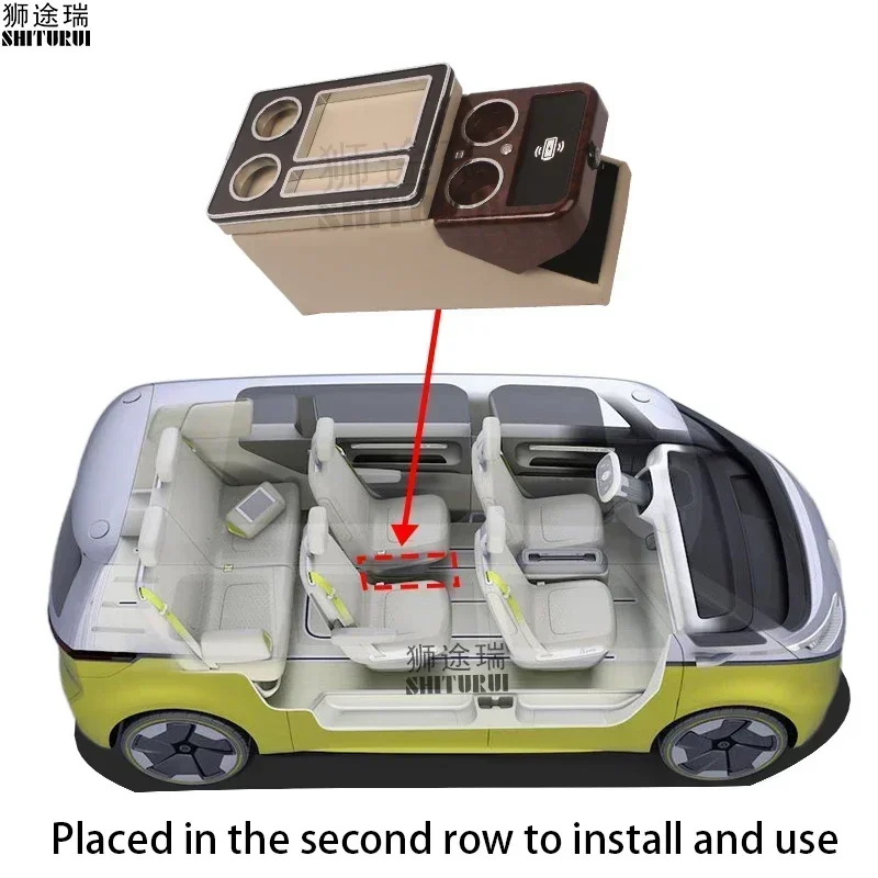 FOR VOLKSWAGEN ID. BUZZ 2022+  ID BUZZ row front railing box set general business armrest central store Business car Mobile