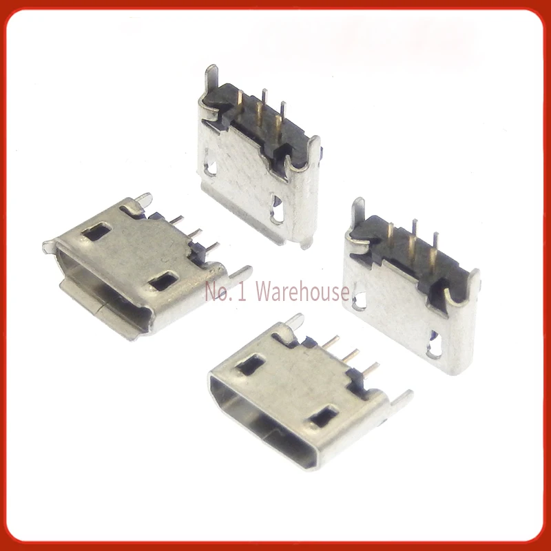 10pcs Vertical MICRO Mini USB 5pin Female Seat 180 Degrees Jack 5P Direct Plug-in USB Connector Charging Port Sock Power Plug