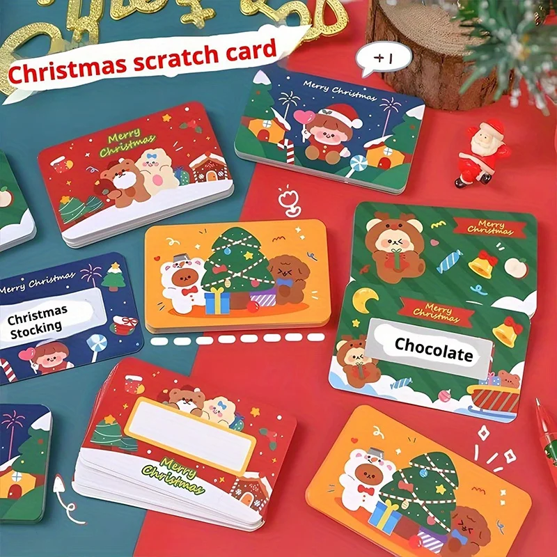 80pcs Christmas Scratch Off Cards Surprise Reveal Card with Golden Tickets Santa Claus Party Ideal for Xmas Bulk Scratch Cards view 6