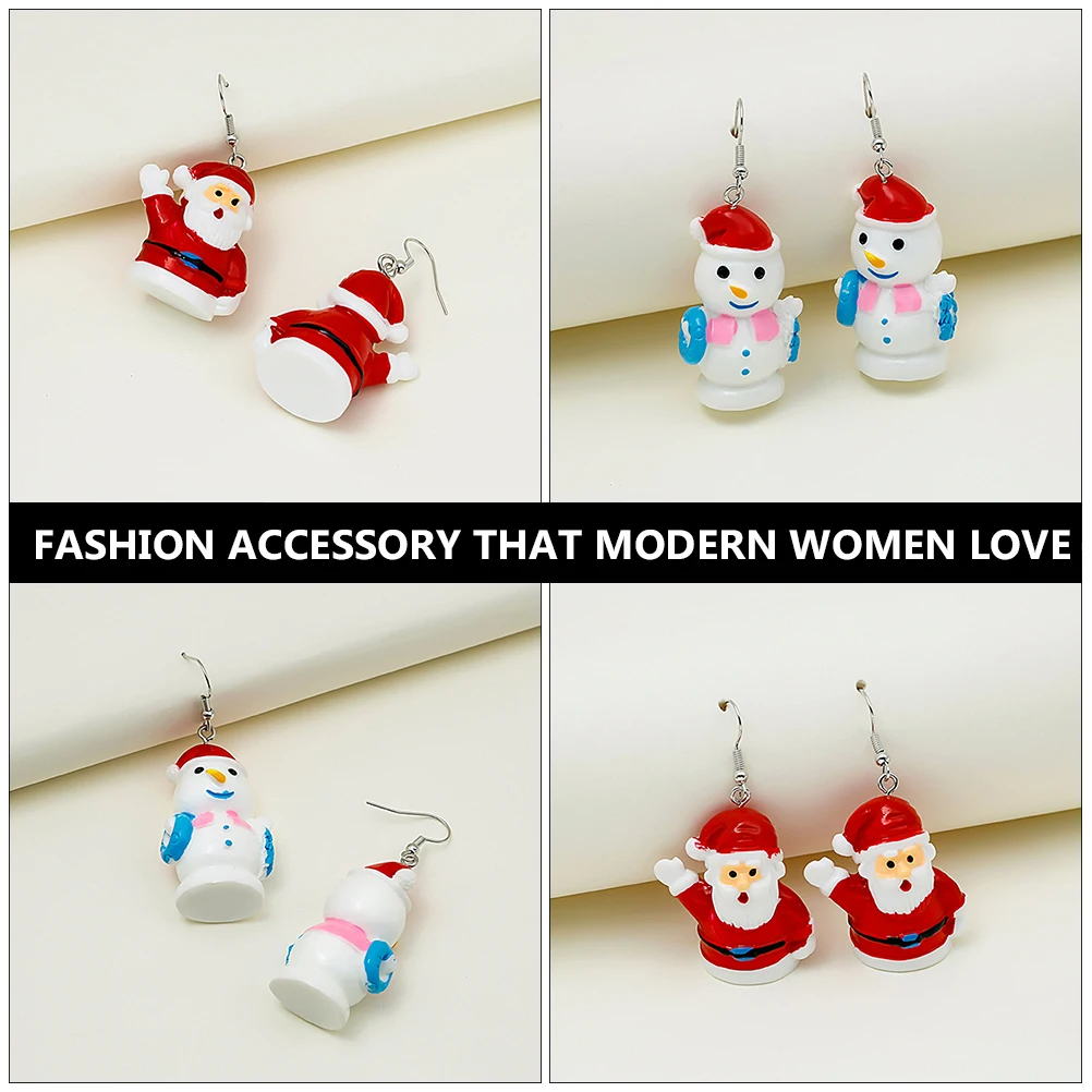 

Christmas Earrings Ornaments Festival Party Jewelry Gift for Girls Santa Claus Snowman Theme Fine Craftsmanship Bright