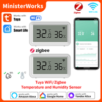 Tuya WiFi or Zigbee Temperature Humidity Sensor Smart Life Real-Time Remote Monitoring Automation APP via Alexa Google Assistant