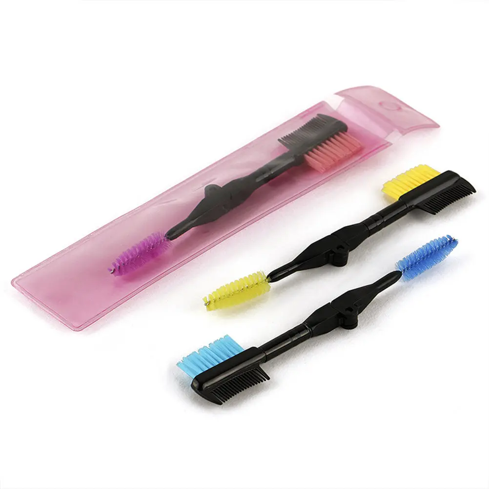 3Pcs Foldable Eyebrow Comb Soft Edge Double Ended Brush and Comb Ideal for Kids Adults Eyebrow Shaping Grooming Tool Travel Size