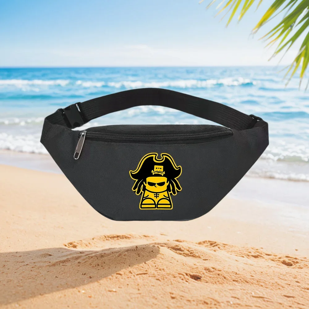 Pirate Cassette Tape Skull Design Fashionable Simple Unique Printed Waist Backpack Crossbody Chest Bag Street Casual Sporty Fash