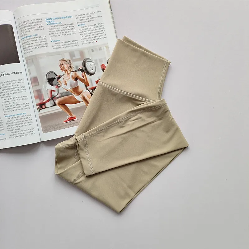 High-Waist-Yoga-Leggings für Damen, weiche, atmungsaktive Sporttights, Fitness-Gym-Hosen, elastische Hosen, hochwertige Sportleggings – Detail 14