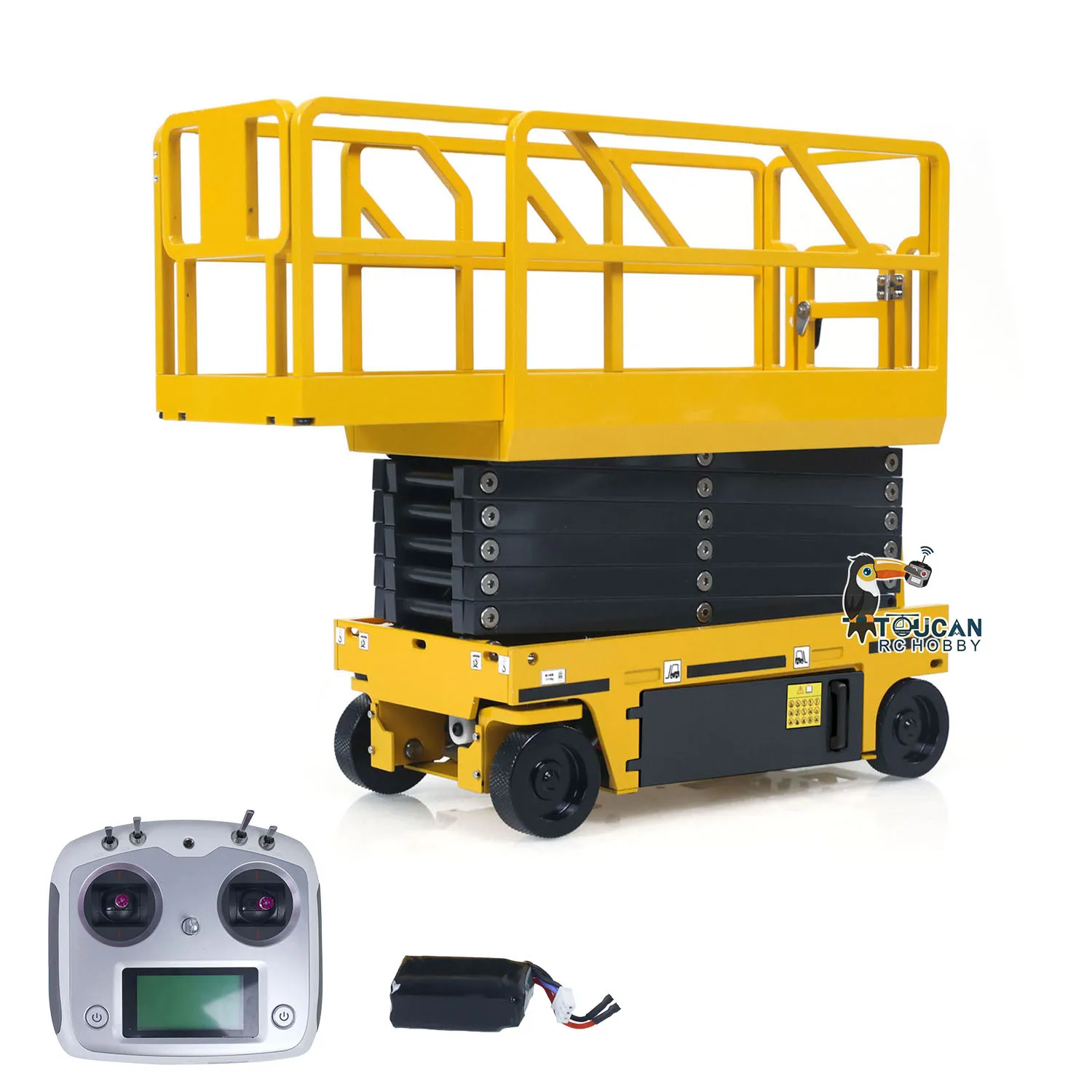 Nieuwe 1:14 RC CUT Metalen Hydraulische Schaarlift Platform Zelfrijdende Waarschuwingslamp Radio Control Industriële Vrachtwagen Auto I6S Radio