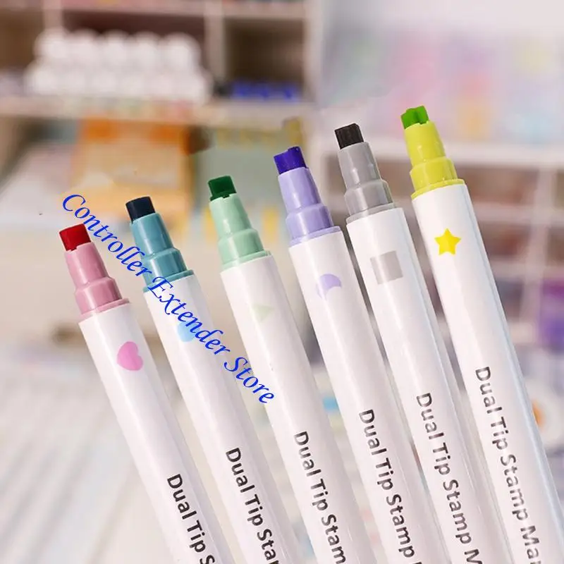 N84b 6pieces двойной головы акварели маркер 6 маркер цветовой маркер для рисунка для рисунка