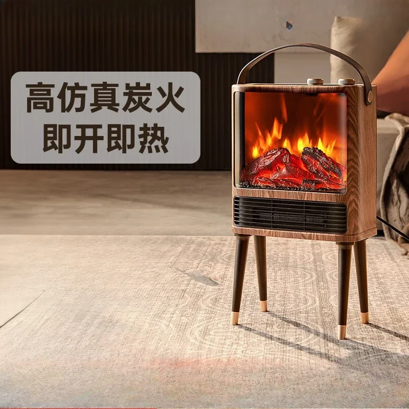 220V Electric Heater with Flame Effect Simulation for Home, Energy Saving Heating Stove Fan