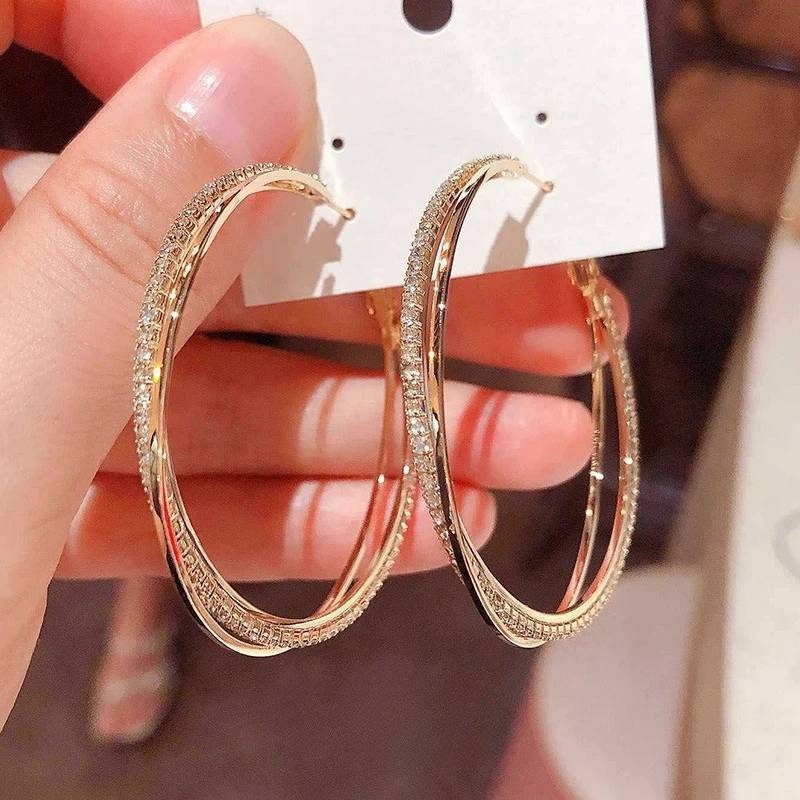 

Tibetan Silver Zircon Cross Round Hoop Earrings for Women Classic Exaggeratedly Fashion Jewelry Minimalist Accessories