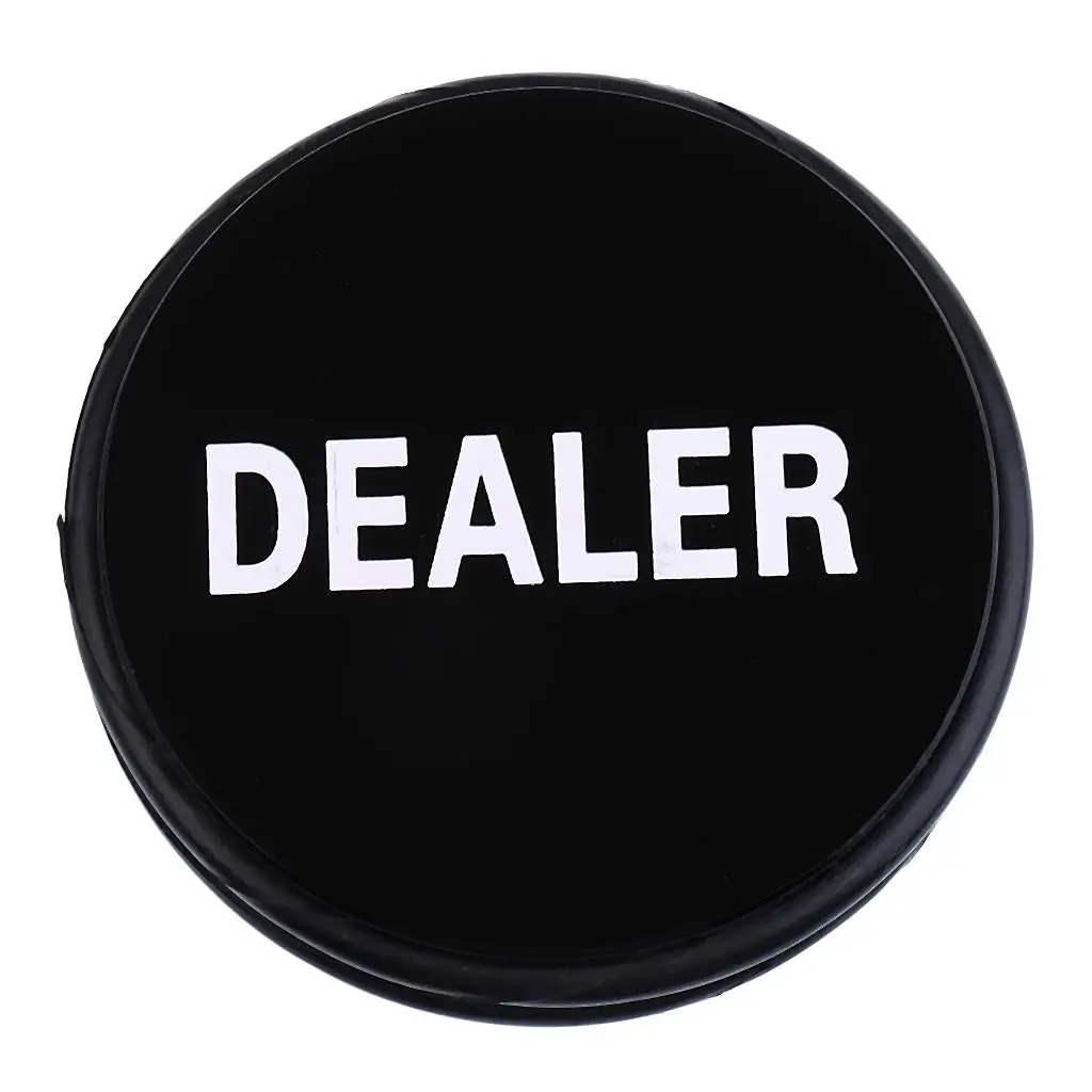 Durable Acrylic 2 Sided White / Black Dealer Button 3 Inches