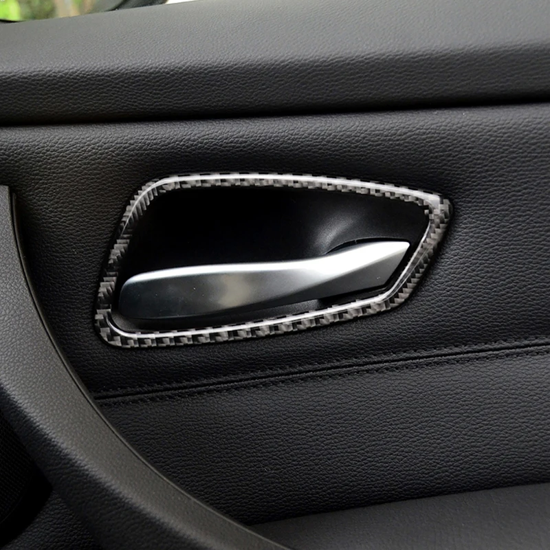 Carbon Fiber Car Center Console Gear Control Button Panel Frame Trim Stickers For BMW 3 Series E90 2005-2012 Accessories