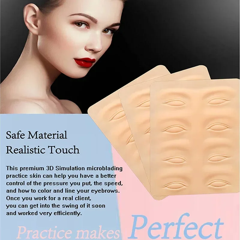 Практика татуировки, принадлежности для микроблейдинга кожи, подводки для бровей, практика латексной кожи, перманентный макияж, инструмент для обучения татуировке бровей