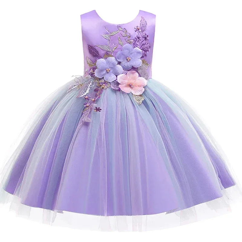 DY20Prinzessin Mädchen Blumen Partykleid Baby Kinder elegante Hochzeit Tutu Ballkleid Kleider Weihnachten Vestidos Kostüm Kinder Gerinnsel