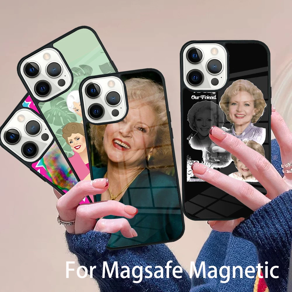 

Betty White Golden Phone Case Magesafe Magnetic Wireless Charge Cover For IPhone 16 11 12 13 14 15 Pro Max Plus Mini