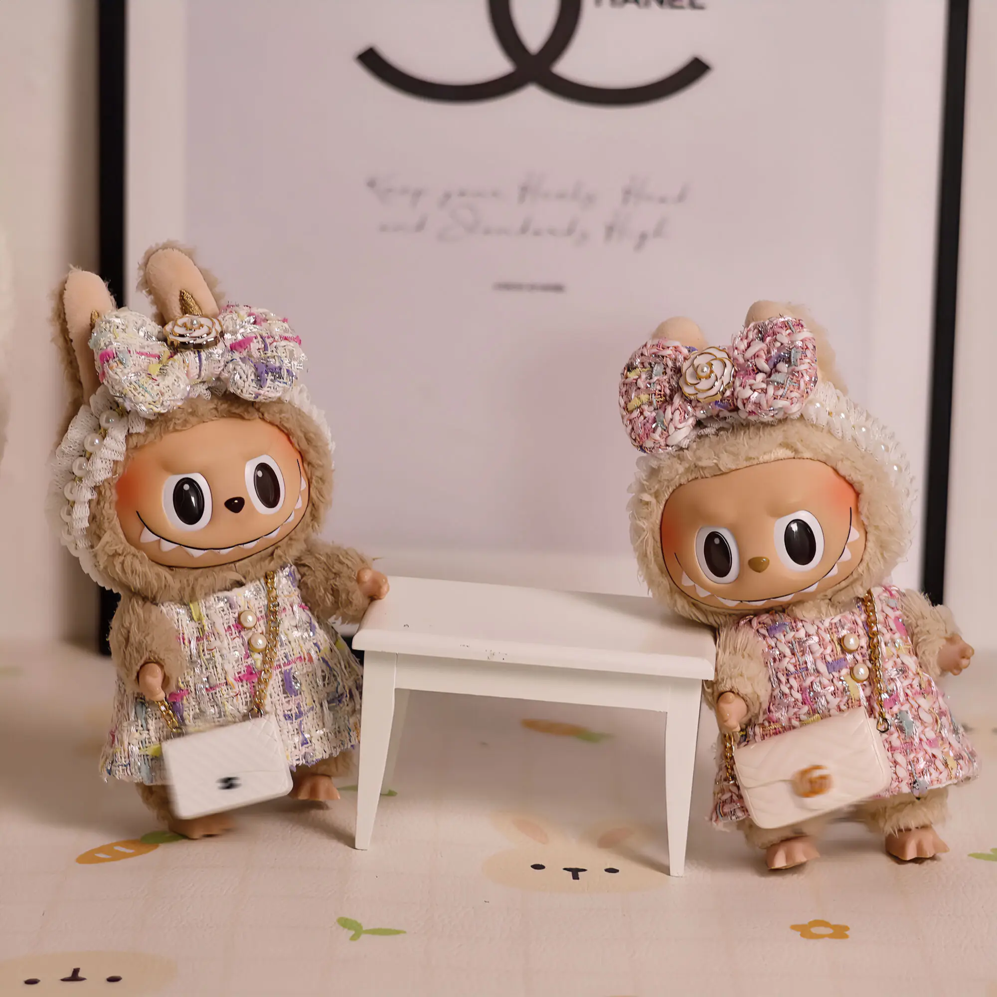 17cm Labubu Doll Clothes Advanced luxury design Heartbeat Macaron labubu clothes designer labubu senior fashion designer brand