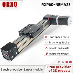 QRXQ RXP60 Linear Guide Belt Module Load Capacity 40Kg CNC Lathe Kit Moving Table Speed ​​Guide Module 100mm-5500mm