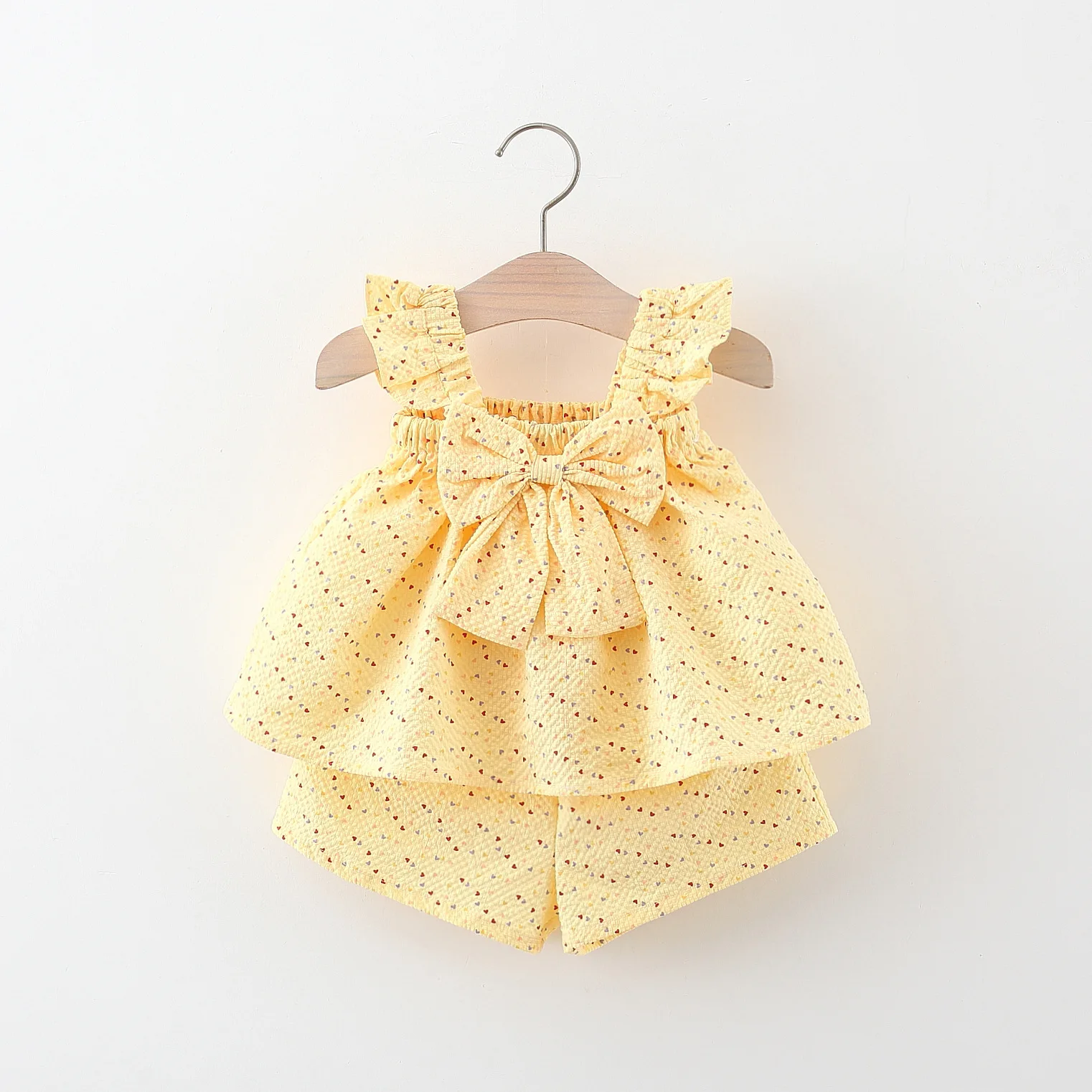 LILIGIRL Summer New Casual Vacation Style Sweet And Caring Children'S Sleeveless Clothes (0-3 Year Old Baby Girl Two-Piece Set)