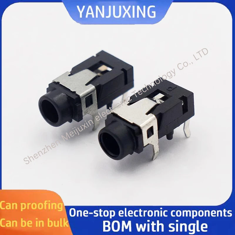 10pcs/lot PJ-321 Stereo headphone socket 3.5mm 3.5 Headphone jack Dual channel headphone socket 4-pin power socket