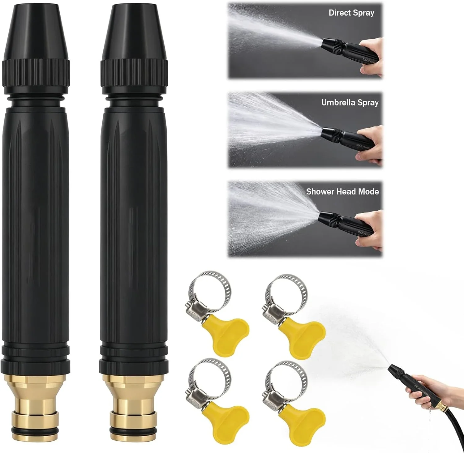 TINSOL 1/2PCS High-Pressure Water Gun Diamond Nozzle for Household Car Wash Watering Pipe Car Wash Gun Auto Vehicle Jet Spray