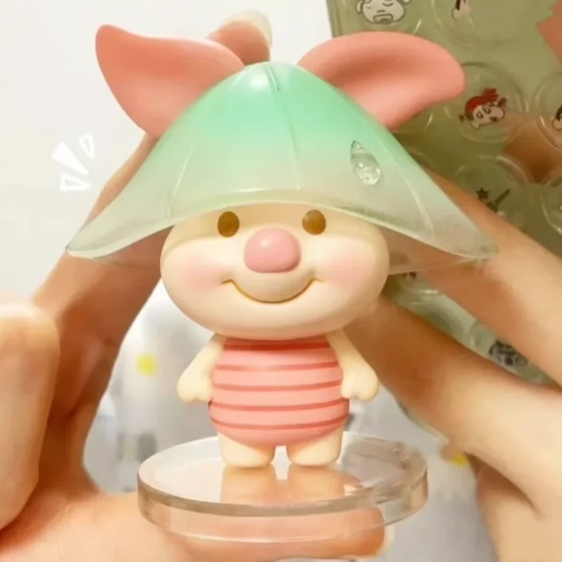Miniso Disney Pooh Bear Rainy Season Themed Series Designated item Blind Box Anime Figures Kid Doll Toy Ornaments Christmas Gift