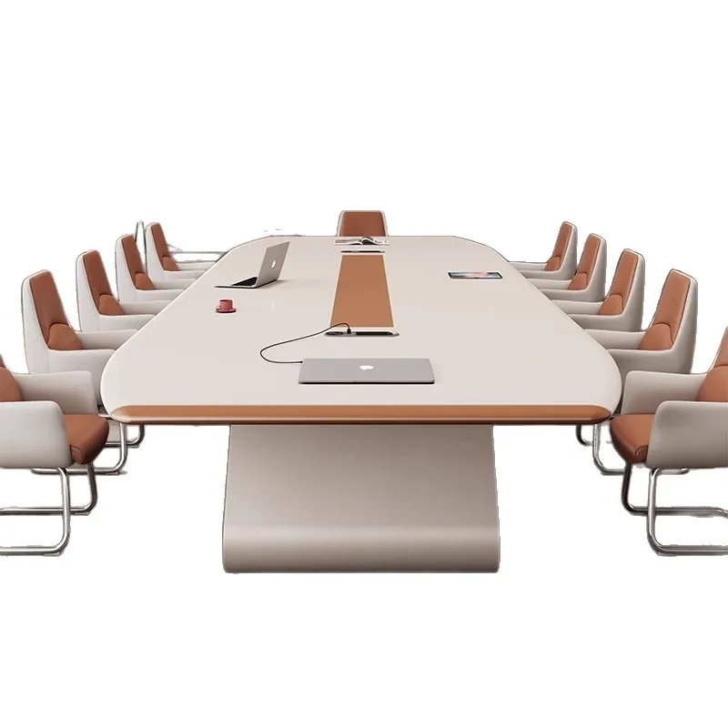 Solid wood paint conference table office long negotiation table modern simple large