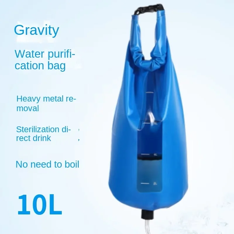 الجاذبية السيراميك حقيبة تنقية المياه مرشح الإغاثة في حالات الطوارئ 10L معدات التخييم الميدانية صافي سهلة الفردية المحمولة