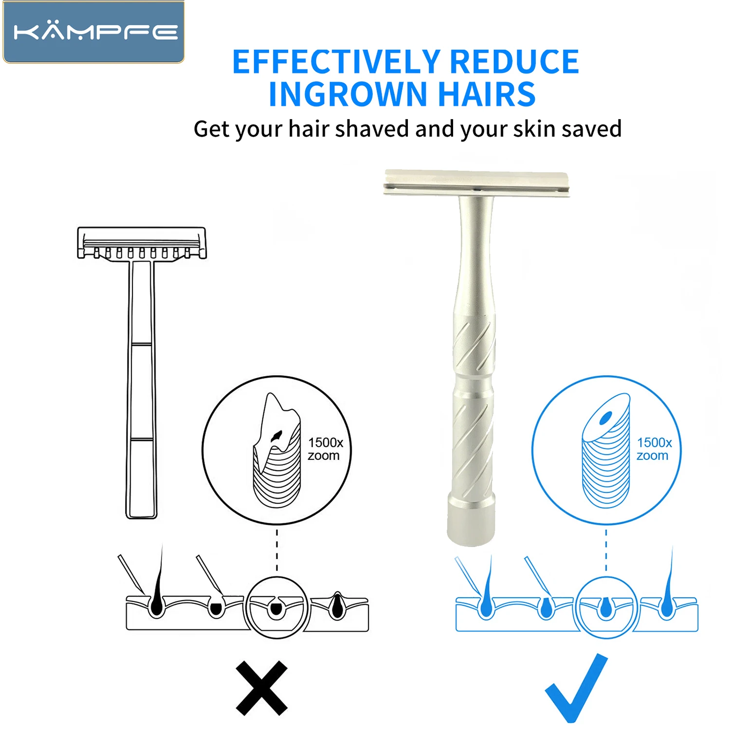 KAMPFE 스테인리스 스틸 안전 면도기 더블 엣지 수 - Men'S Grooming Underarm 리뷰 및 가격