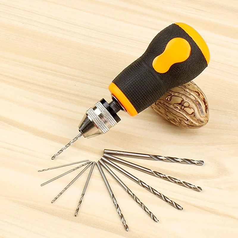 Abyn-broca manual mini ferramenta de broca de mão conjunto de ferramentas portátil pequena broca de mão, broca de mão para trabalhar madeira para modelo jóias