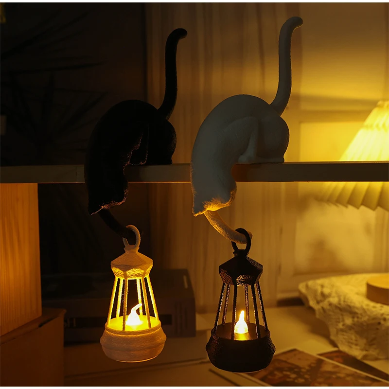 Cat Inverted Shelf Hook Hanging Lantern Desk Ornament Decoration Suitable For Night Lights In Home Bedrooms And Study Rooms New