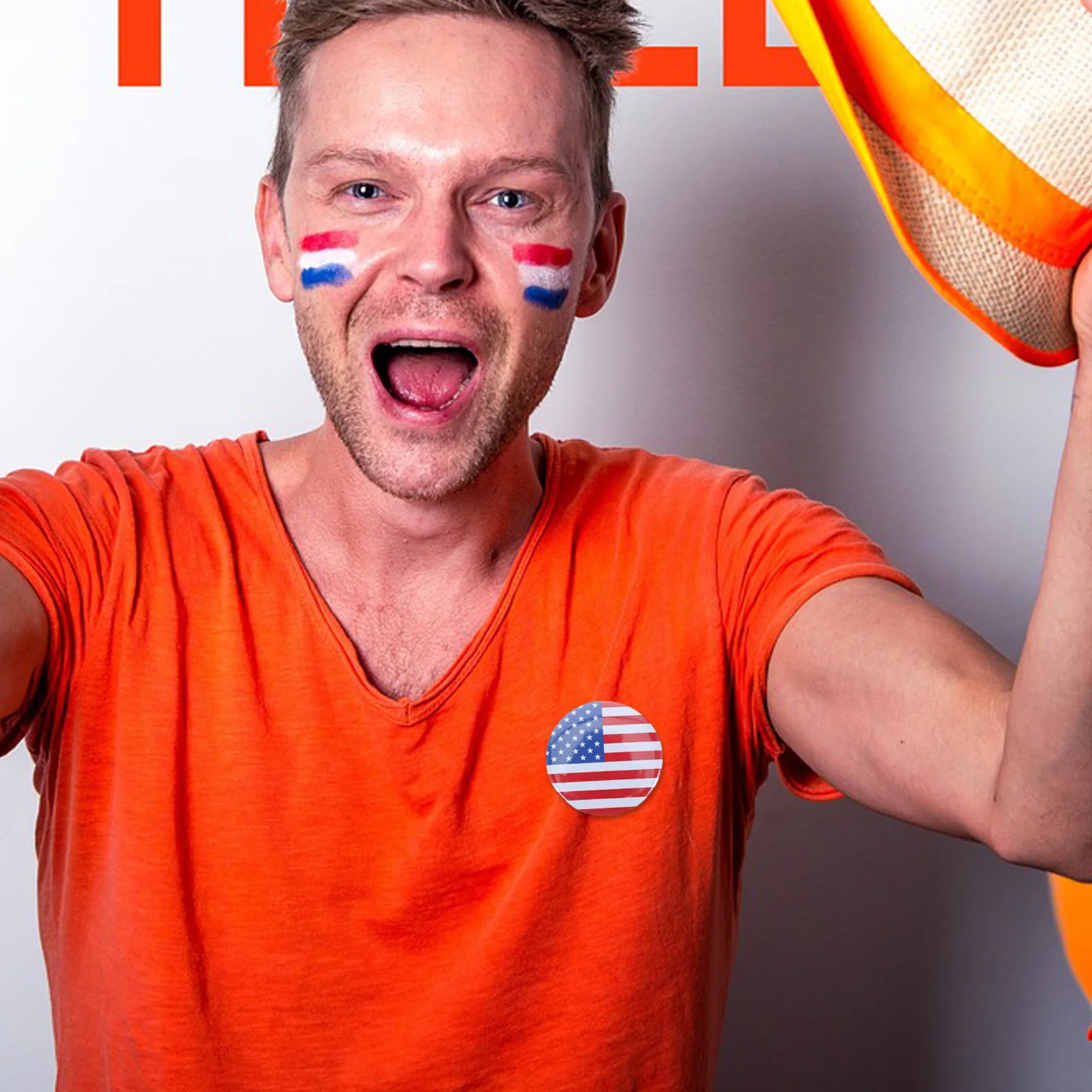 

10Pcs Metal Badge American Flag Pattern Lapel Pin Patriotic Brooch Pin for Independence Day 4th of July Memorial Veterans Day