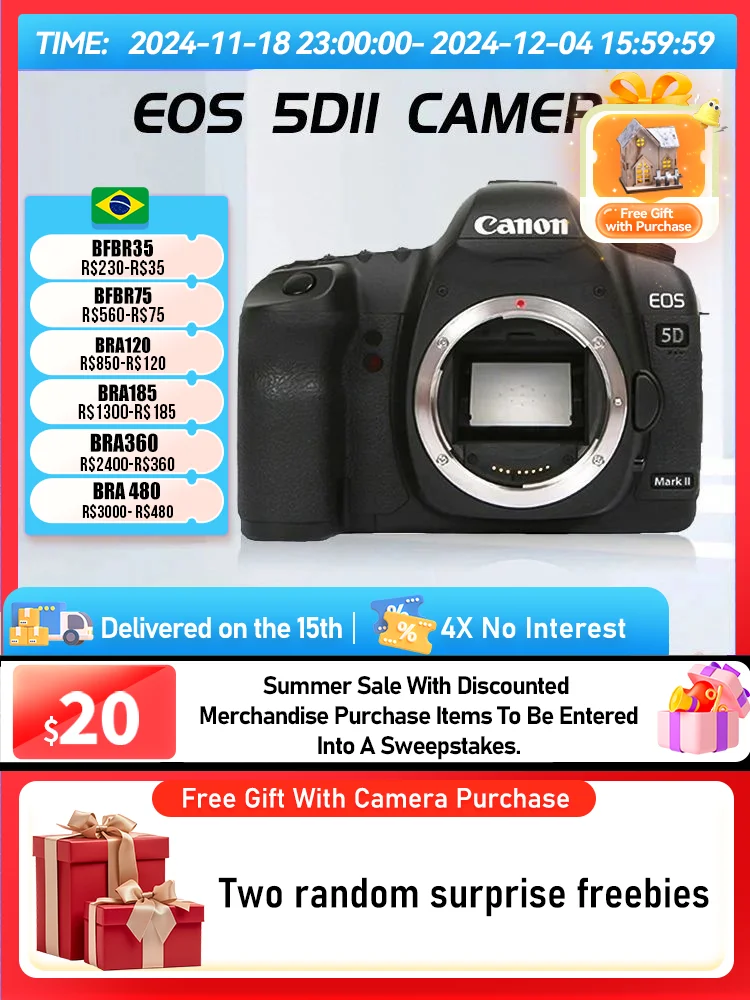 Canon EOS 5D II 5D III 5D IV Full Frame Digital SLR Camera Professional Photographer Photography 4K HD 30.40MP 5D2 5D3 5D4（Used）