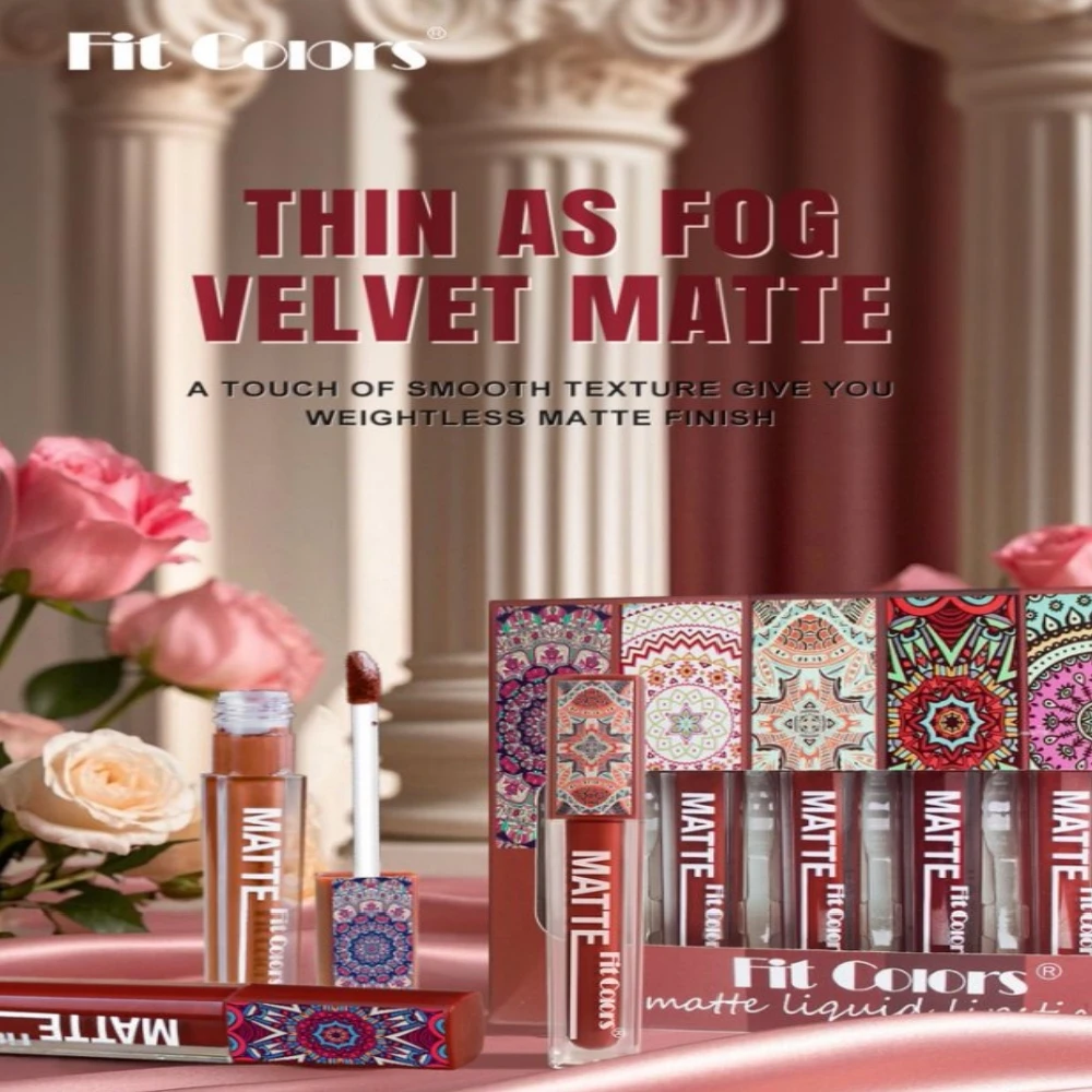 Zestaw błyszczyków w stylu boho, odcienie ziemi, matowe, aksamitne, glinkowe szminki, nawilżające, wodoodporne, długotrwałe, nieprzywierające do kubka, kosmetyki.