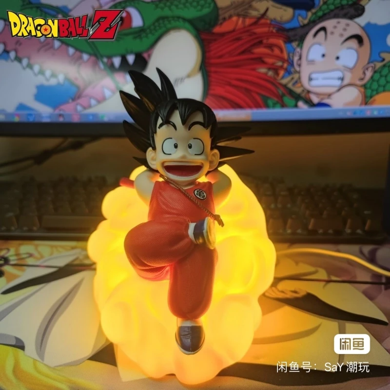 Dragon Ball Anime Modelo Goku emissor de luz, Figuras Jinderun, Ornamento Criativo, Decoração Desktop, Brinquedos Kawaii, Presente Periférico