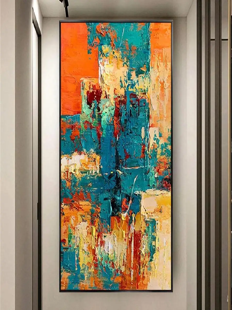 Newest Modern Colorful Textured Abstract Wall Painting  HandPainted Canvas Oil Picture for Living Room Home Decor Mural  Poster