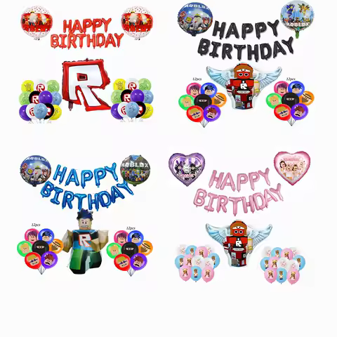 Roblox Birthday Party Balloons Latex Aluminum film Balloon Sets Baby Shower for Kids Birthday Party Decorations Supplies Gifts