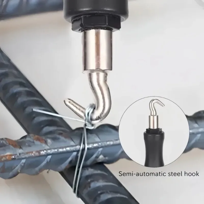 Semi-Automatic Rebar Tying Hook - Steel Wire Twister Tool for Construction Site Binding