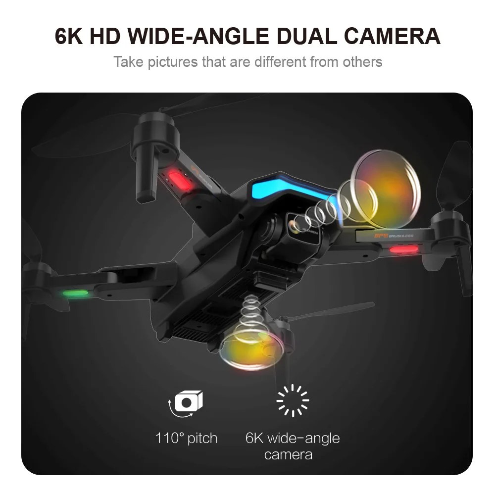 GPS Drone with 6K Camera ESC 5G WiFi Transmission Brushless Motor Professional Drone Aerial Optical Foldable Quadcopter