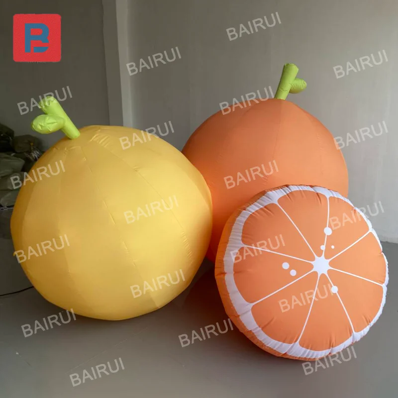 Giant inflatable fruit model orange lemon pear for fresh fruit market decoration prop