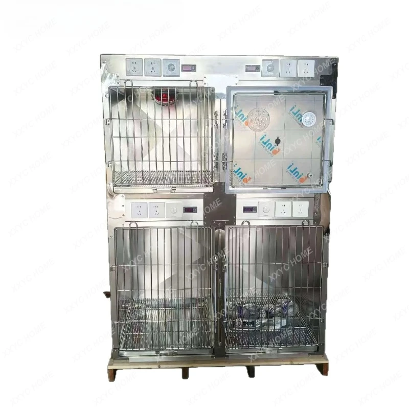 

Клетка для стационарного содержания животных из нержавеющей стали 304 для ветеринарных клиник с постоянной температурой и подачей кислорода