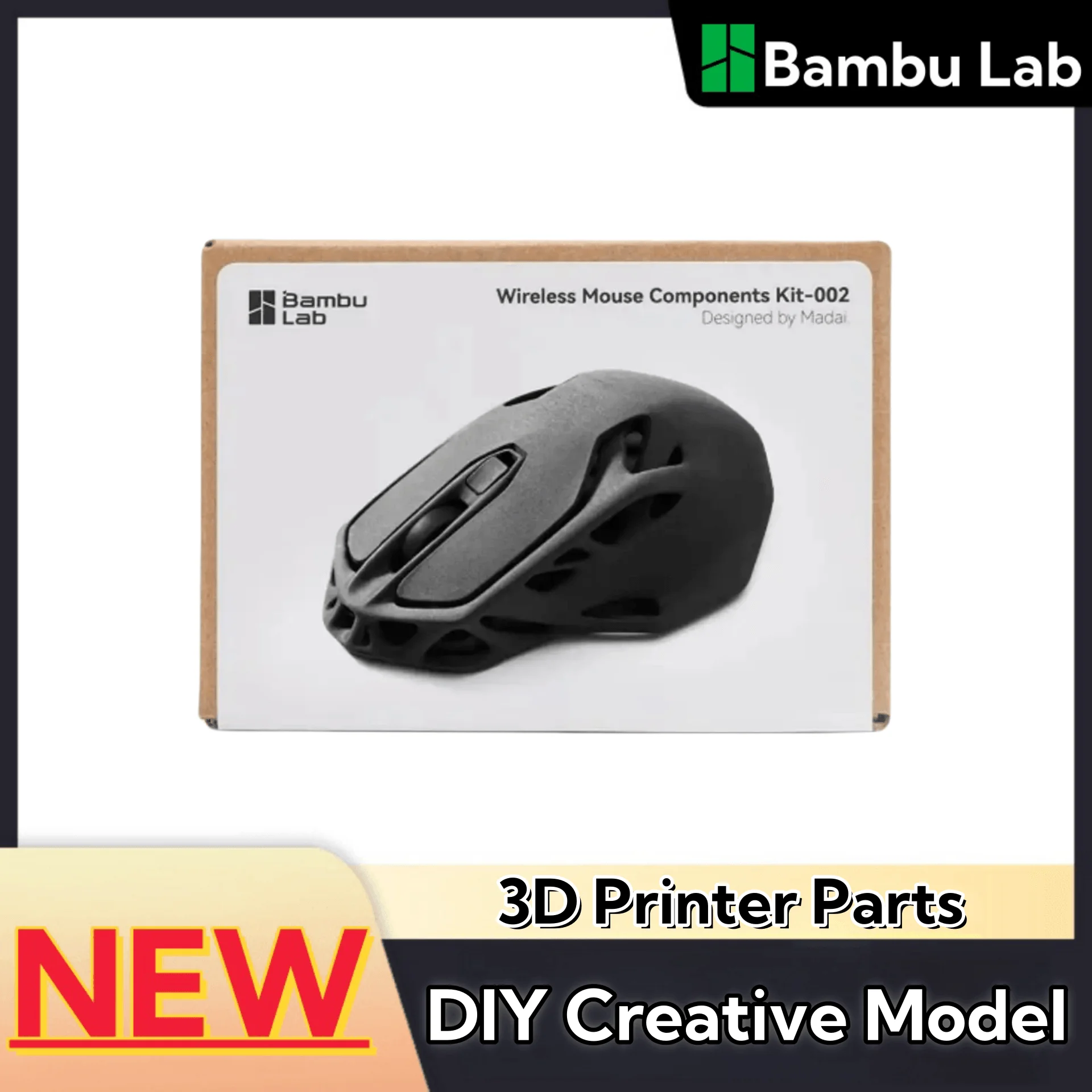 Bambu Lab 3D printing DIY Creative Model Computer Wireless Mouse charger Engine LED Light Hardware Clock Gifts 3D Printer Parts