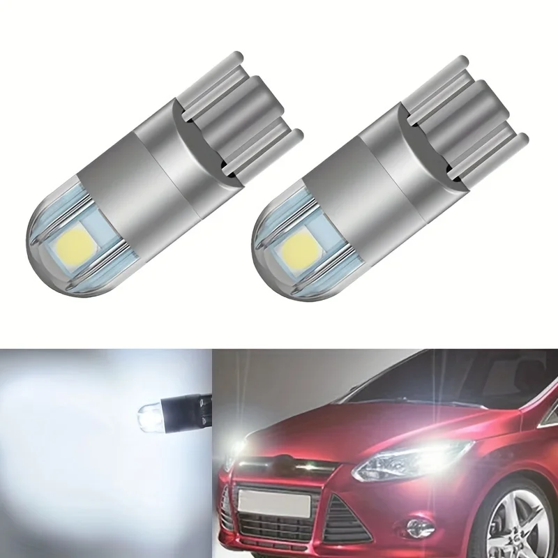 2PCS T10 2SMD LED Bulb W5W 3030 194 168 Parking Signal Interior Plate Day Light 12V
