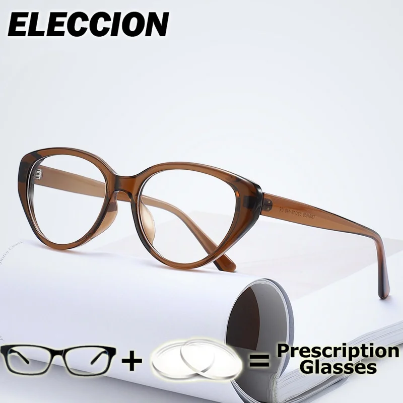 

ELECCION Prescription Glasses Student Computer Eyewear Glasses Frame Anti Blue Ray Myopia Women Ultra Light TR90 Eyeglasses