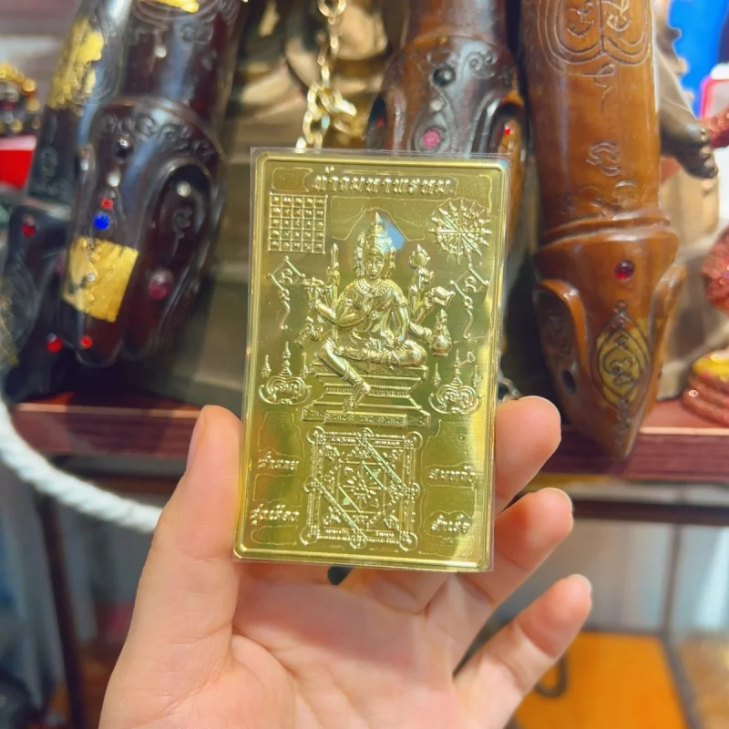 

Custom. Authentic Thai Style Four-Faced Buddha Card Metal Phone Decoration Wealth-Attracting Thai Phone Sticker